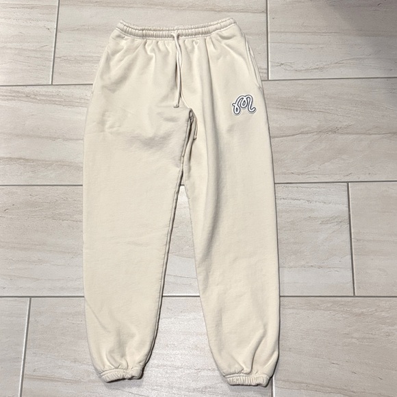Malbon Golf M Script Sweatpants cream size small - Picture 1 of 5